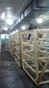 Wooden shelves for incubation 